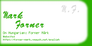 mark forner business card